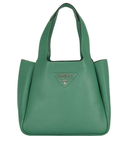 Medium Tote, Leather, Green, 7/9, DB, 3*